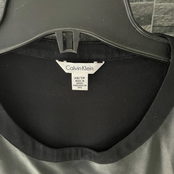 Calvin Klein Faux Leather Top - Picture 5 of 14